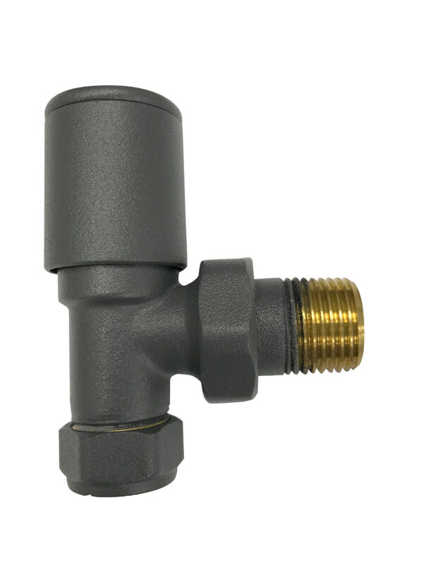 Anthracite Radiator Valve Angled 15mm (Pair)