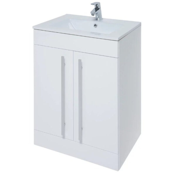 Kartell Floor Two Door Cabinet And Mid Depth Ceramic Basin 855mm X 600mm