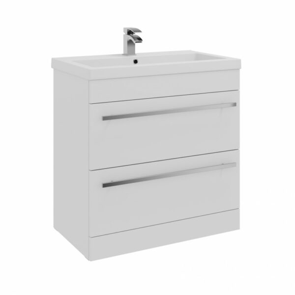 Kartell Purity F/S 2 Drawer Vanity Unit With Ceramic Basin 800mm X 450mm, White