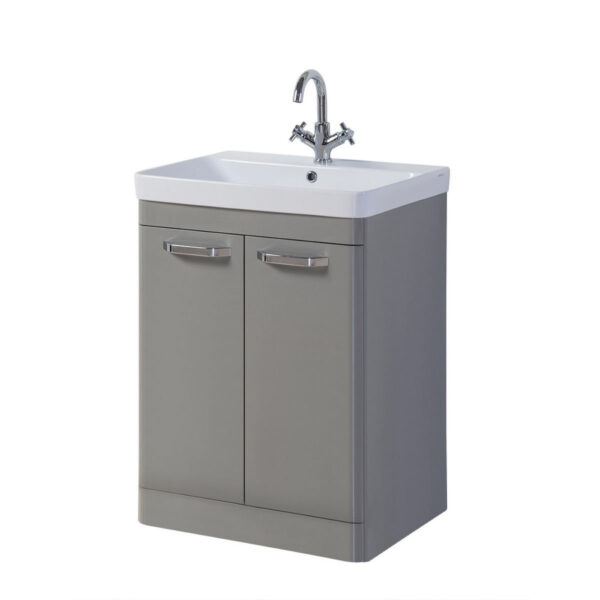 Kartell Floor Standing 2 Drawer 500mm X 460mm Cabinet With Ceramic Basin, Cashmere