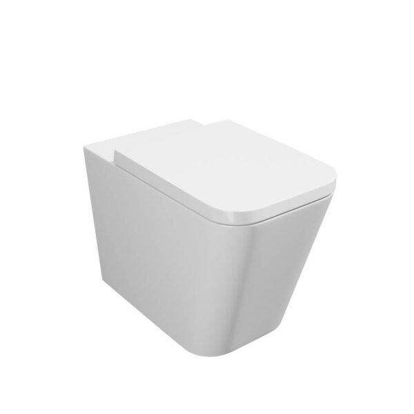 Kartell Genoa Square Back To Wall WC Pan With Premium Soft Close Seat, White