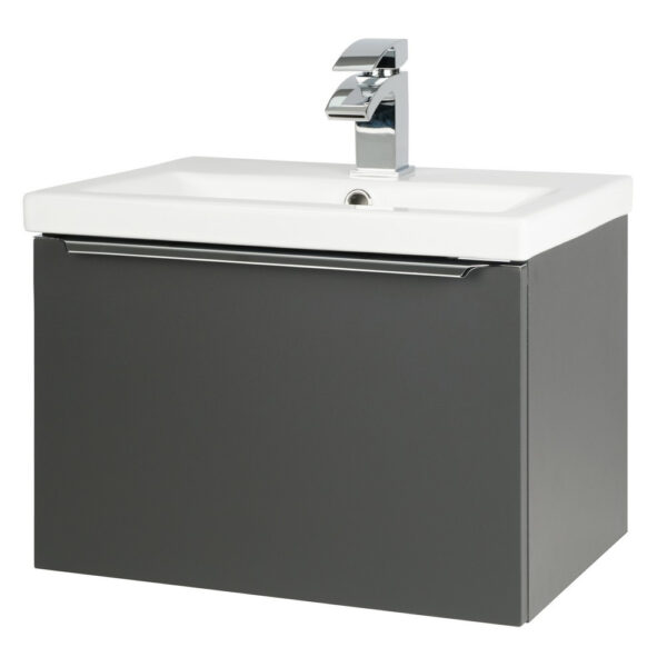 Kartell Wall Mounted Ceramic Basin, Drawer Cabinet And Frame 500mm W X 355mm D