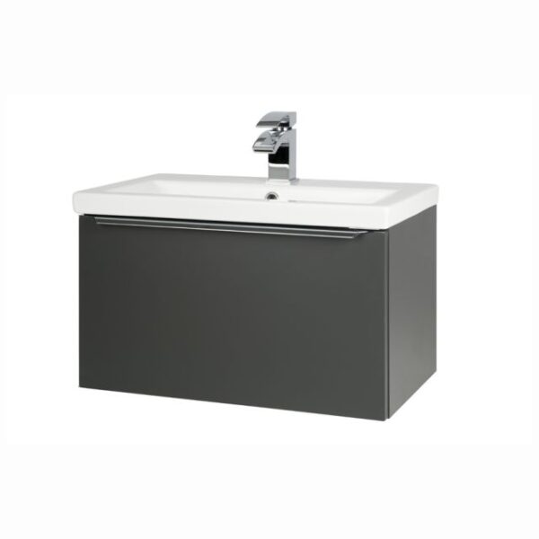 Kartell Kore Wall Mounted Ceramic Basin With Single Drawer Cabinet 600mm X 355mm