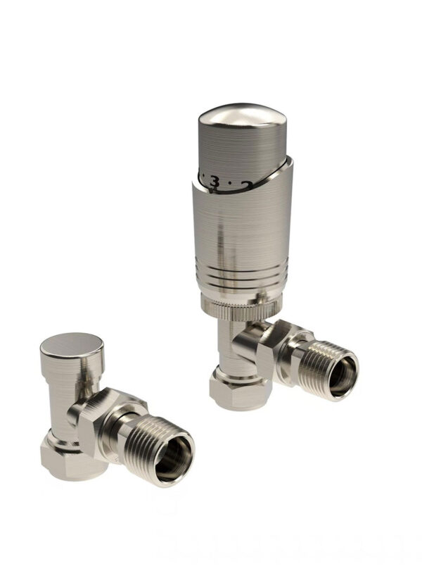 Design Twin Pack TRV, Brushed Nickel, Angled