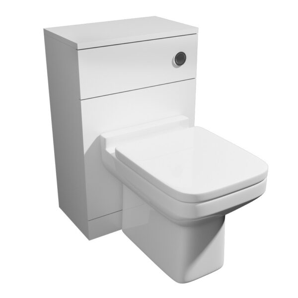 Kartell TRIM Floor Mounted 500mm WC Unit Set Includes Pan, Seat & Cistern, White