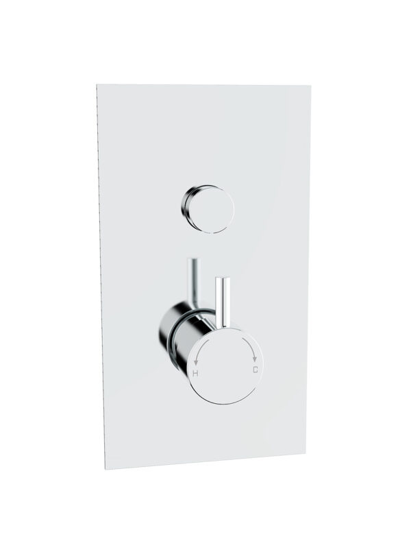 Plan, Single Round Push Button Concealed Thermostatic Shower Valve