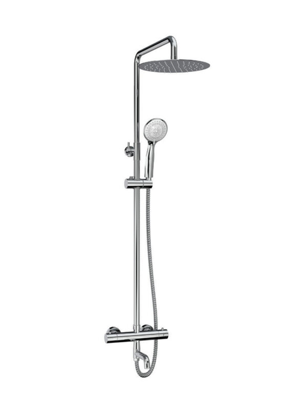 Plan Thermostatic Bar Shower with rigid riser and bath filler spout