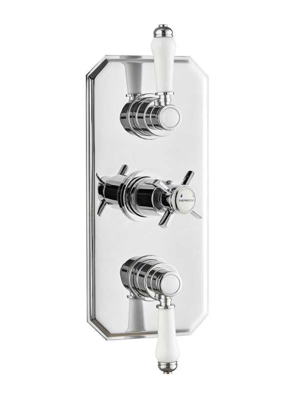 Klassique Triple Concealed Thermostatic Shower Valve Traditional Handle (2 way)