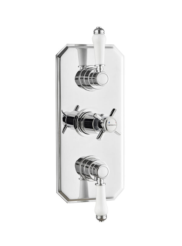 Klassique Triple Concealed Thermostatic Shower Valve Traditional Handle (2 way) - Image 2