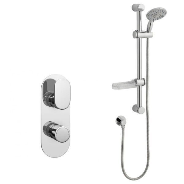 Kartell Logik Thermostatic Concealed Shower With Adjustable Slide Rail Kit