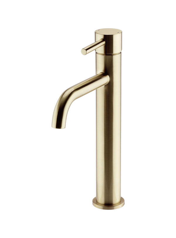 Ottone Hi-Rise Mono Basin Mixer Brushed Brass