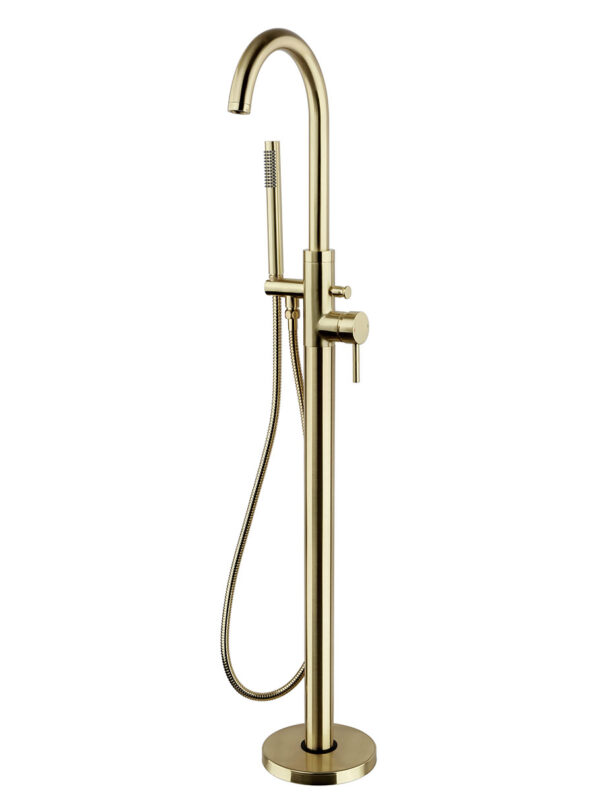 Ottone Freestanding Bath Shower Mixer Brushed Brass