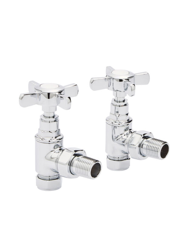 Traditional Cross Head Rad Valve Angled (Pair)