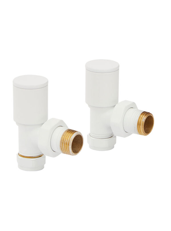 White Radiator Valve Angled 15mm (Pair)